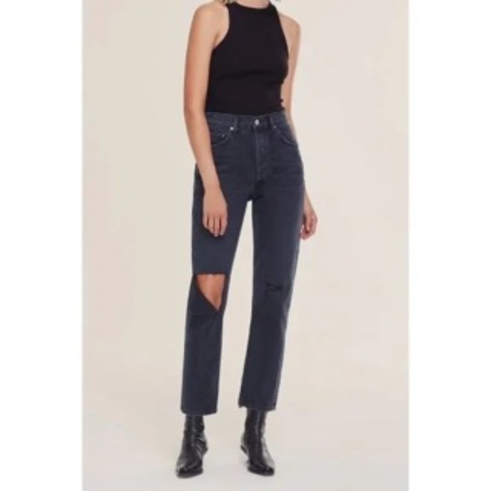 AGOLDE Riley High Rise Straight Crop Jeans 🖤